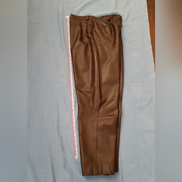 LEATHER Vakko genuine leather pants, coffee/chocolate color. Sz 10 - Picture 12 of 12